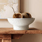 LE TAUCI 10" Ceramic Decorative Bowl, Key Bowl for Entryway, Handcrafted Sturdy Pedestal Bowl, Modern Farmhouse Fruit Bowl for Kitchen Counter, Centerpiece, Speckled White