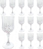12Pack Plastic Wine Glasses, 7oz Vintage Goblets by LEYIQU