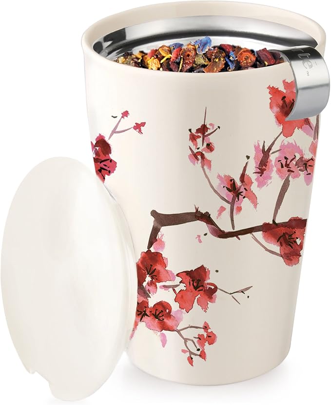 Tea Forte Double-Walled Ceramic Kati Cup, Removable Stainless Steel Infuser - Image 3