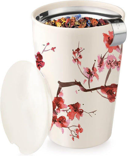 Tea Forte Double-Walled Ceramic Kati Cup, Removable Stainless Steel Infuser - Image 3