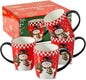HASENSE Christmas Coffee Mugs Set of 4, 15 oz Ceramic Holiday Cups by Hasense