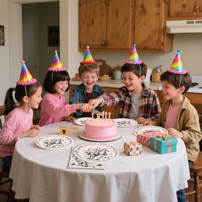 60PCS Cowboy Paper Plates and Napkins Party Supplies Serve 20 | Western Rodeo - Image 6