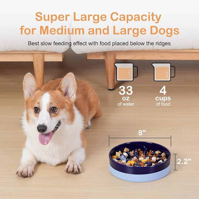 Sted Ceramic Slow Feeder Dog Bowls - Image 5