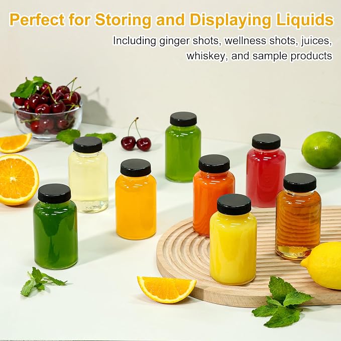 KEYWING 24 Pack Small Shot Bottles, 4oz Glass Jars - Image 4
