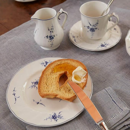 Villeroy & Boch Vieux Luxembourg Bread & Butter Plate, 6.75 in, Premium Porcelain, White/Blue