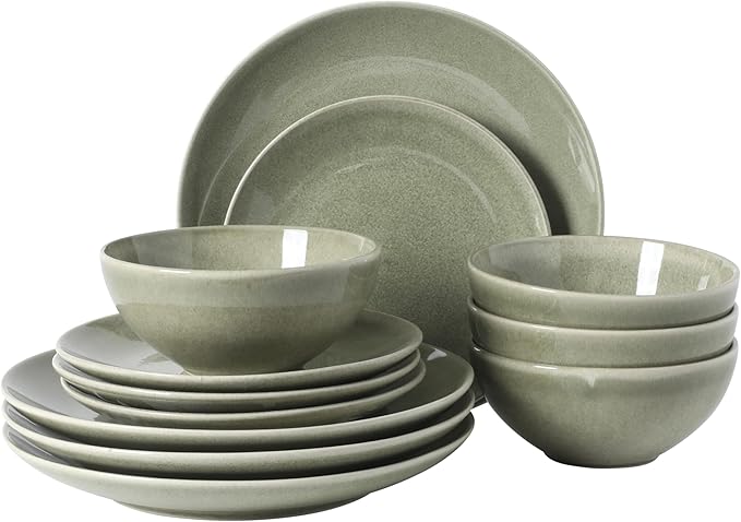 Gibson Elite Castle Peak Plates and Bowls Set, 12-Piece Dinnerware Set by GibsonHomewares