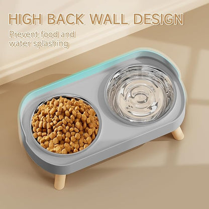 Elevated Cat Bowl, Raised Cat Food and Water Bowl Set - Image 2
