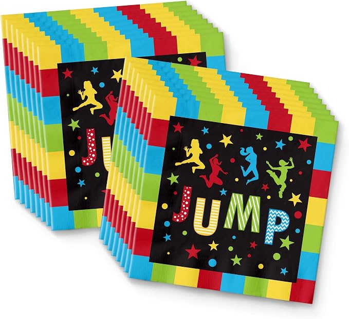 Jump! Bounce House Trampoline Party Supplies Set Plates Napkins Cups Tableware - Image 4