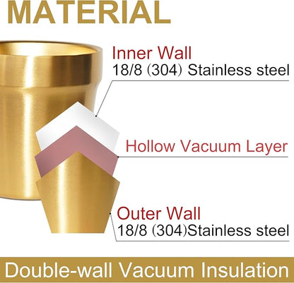 Youda 4-Pack 6oz Double Wall Insulated Stainless Steel Cups - Image 4