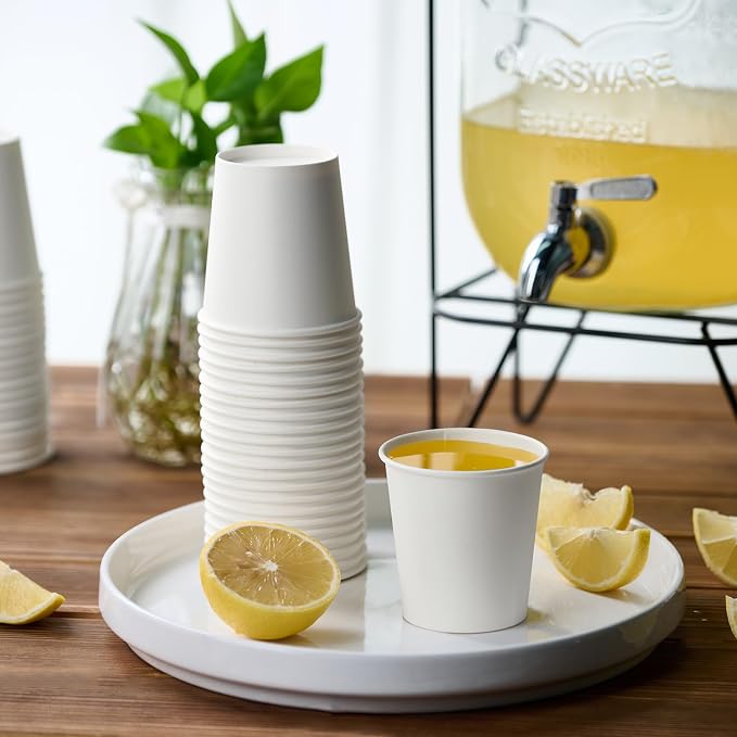 LITOPAK 300 Count 6 oz Paper Cups, Disposable White Paper Coffee Cups | Bulk - Image 5