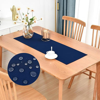 Faux Linen Small Table Runner Water Resistant 13 x 36 in, Coffee Table Runner by Nacuci