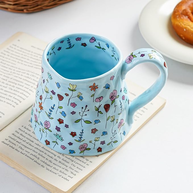 Ceramic Coffee Mug, 20oz Blue Large Mugs - Image 6