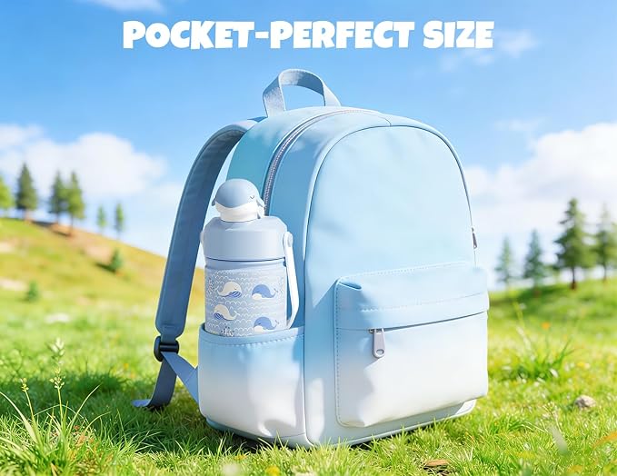 POWCAN 18 oz Kids Water Bottle for School: 2-in-1 Straw Spout Lid - Image 5