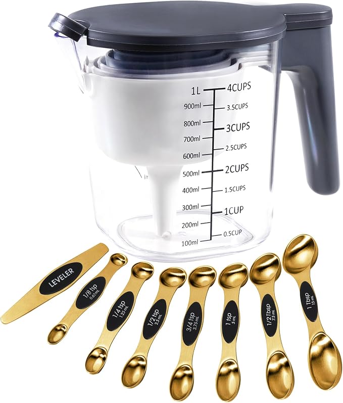 18-Pc Magnetic Measuring Cups and Spoons Set, by Recogwood