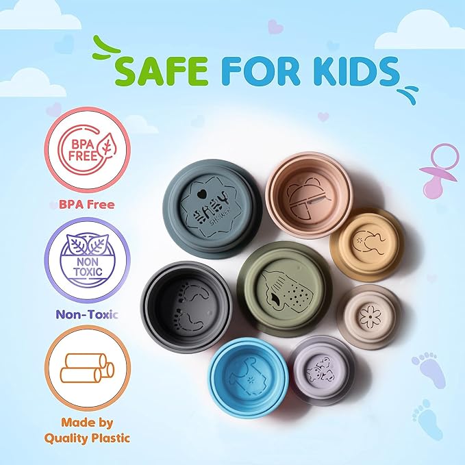 ZYFLSQ Stacking Cups Baby Toy, 8-Piece Set - Image 4