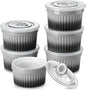 vancasso 8 oz Ramekins with Lid, Porcelain Creme Brulee Souffle Dishes by vancasso