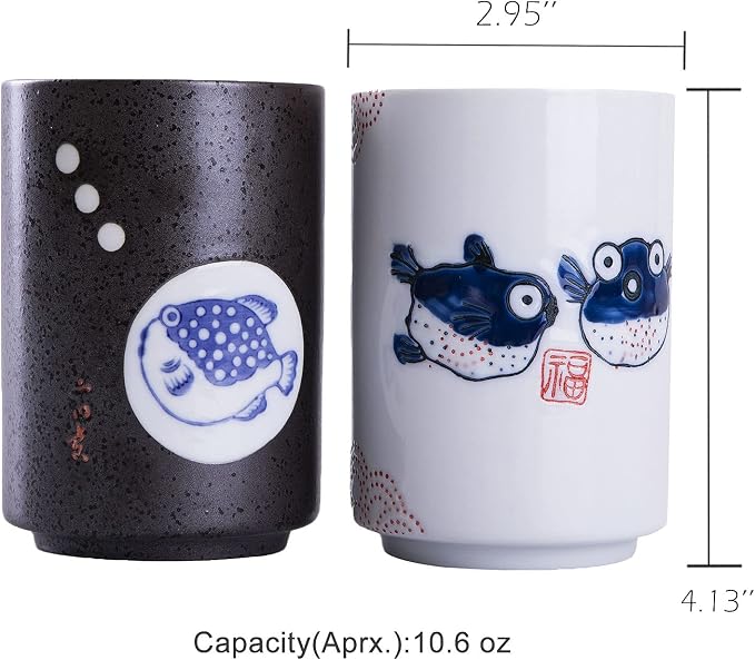 WHJY 10oz Transitional Chinese/Japanese style Handle-less Ceramic Tea cups - Image 2