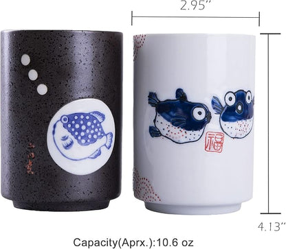 WHJY 10oz Transitional Chinese/Japanese style Handle-less Ceramic Tea cups - Image 2
