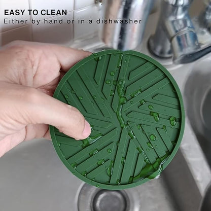 Silicone Drink Coasters, with Groove Patterns and Gold Holder - Image 5