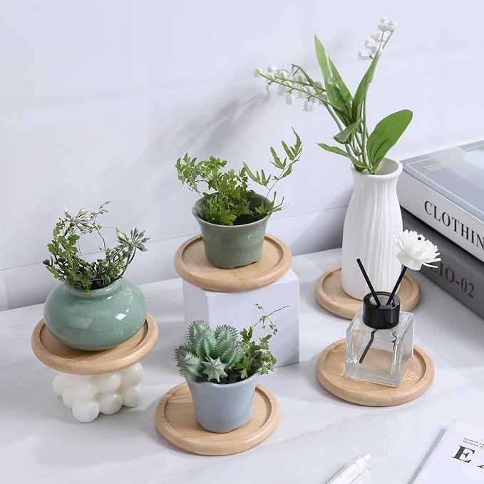 4 Inch Bamboo Drink Coasters Set - Image 6