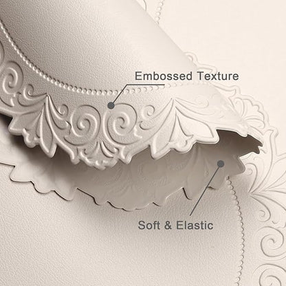 Noctiflorous Round Faux Leather 15 Inch Placemats Set of 4 Waterproof Wipeable Heat Resistant Tablemat for Dining Table Kitchen Non Slip Washable Oilproof Table Place Mat for Indoor Outdoor(Beige, 4)