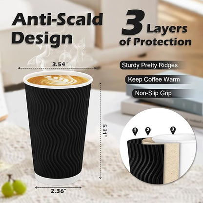 Lamosi 500 Pack Coffee Cups 16 oz, Disposable Paper Coffee Cups No Lids | - Image 2