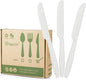 Compostable Knife, 100 Biodegradable Silverware by HERLLY