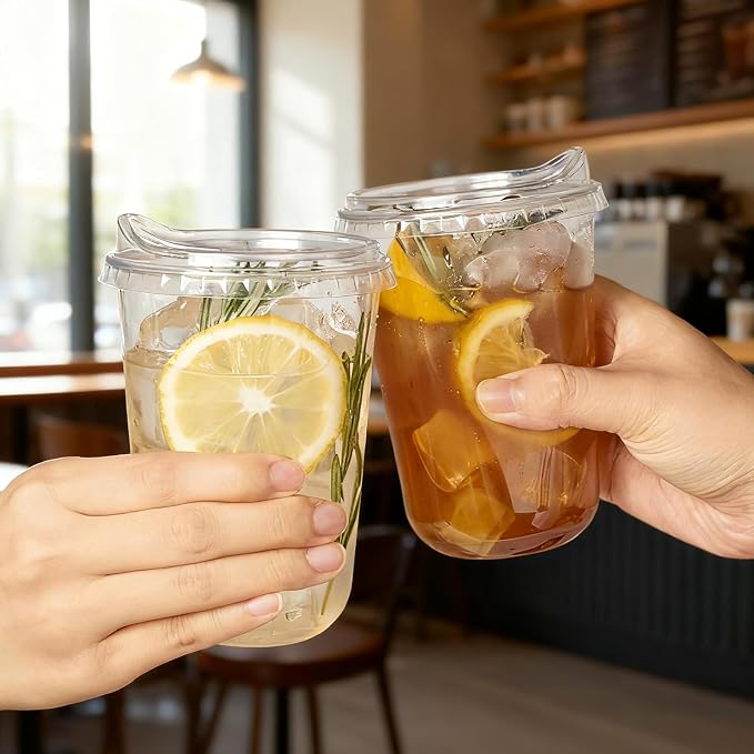 16 oz Clear Plastic Coffee Cups - Image 7
