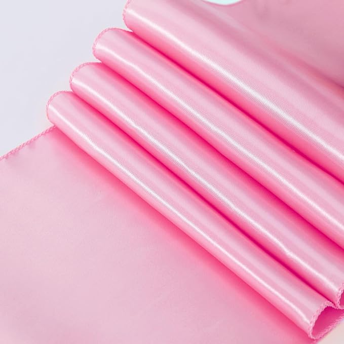 Pack of 10 Satin Pink Table Runners 12 x 108 Inches - Image 4