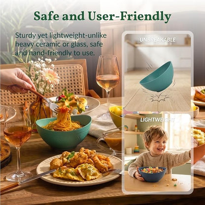 Wheat Straw Bowls Unbreakable Cereal Bowls 26 OZ Serving Bowls - Image 4