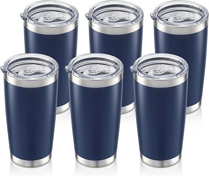 20oz Tumbler Bulk with Lid Stainless Steel Tumblers, 6 Pack | Leak Proof Lid by Unknown