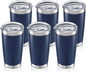 20oz Tumbler Bulk with Lid Stainless Steel Tumblers, 6 Pack | Leak Proof Lid by Unknown