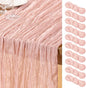 DeZerlor Dusty Pink Cheesecloth Table Runners 10 Pack Summer Boho Runners | by DeZerlor