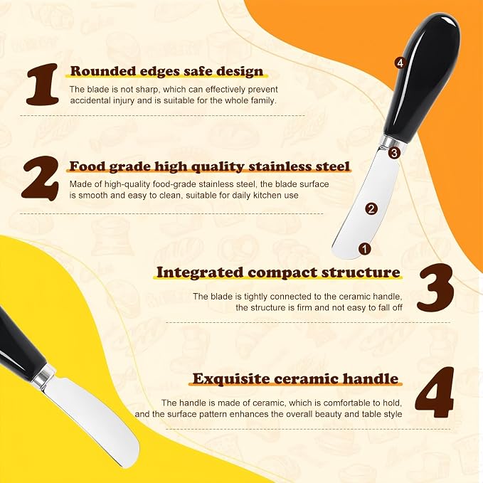 Butter Spreader Knife Set, Dishwasher Safe, - Image 5