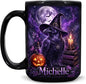 Hyturtle Personalized Halloween Raven Mug, Custom Name Gift by Hyturtle