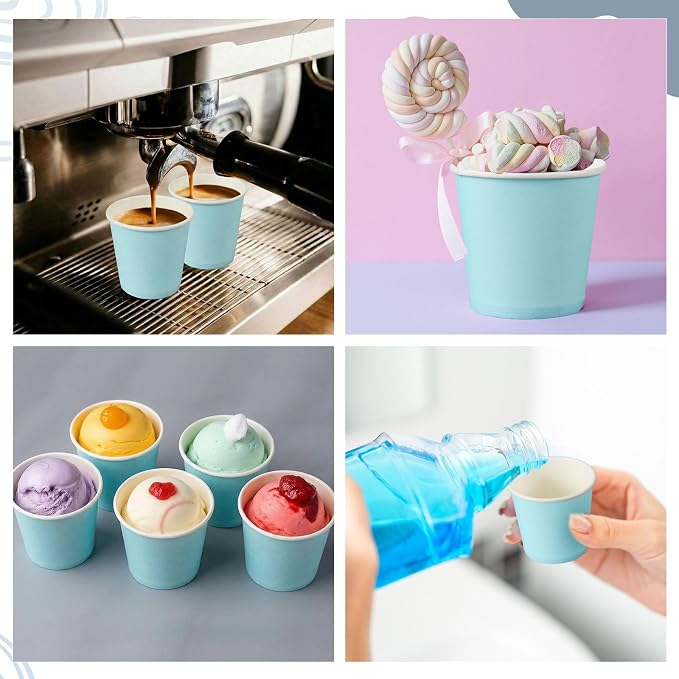 100 Pack 1oz Mini Coffee Cups Disposable Paper Cups Hot or Cold Beverage Cup - Image 6