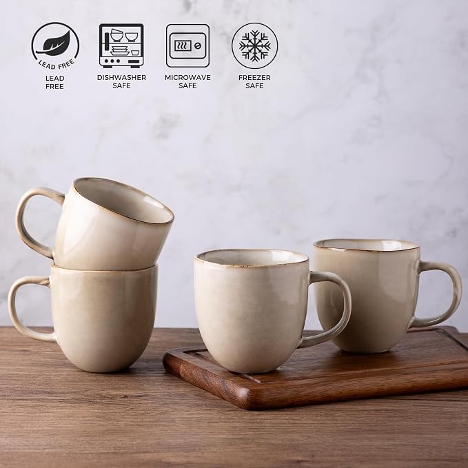 AmorArc 12oz Coffee Mugs, Ceramic Coffee Mugs set of 6 - Image 5