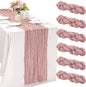6 Pieces Dusty Pink 10FT Cheesecloth Table Runner Boho Gauze Fabric Table by JALANCY