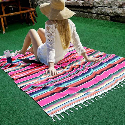 Fowecelt Mexican Serape Blanket Tablecloth 59 x 84 Inch - Image 5