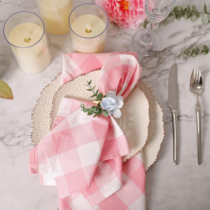 Handmade Floral Napkin Rings, Hydrangea & Eucalyptus Leaf Spring Decoration - Image 4