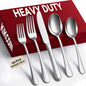KIKCOIN 40 Pack Silverware Set for 8, Food-Grade Stainless Steel Flatware Set by Kikcoin
