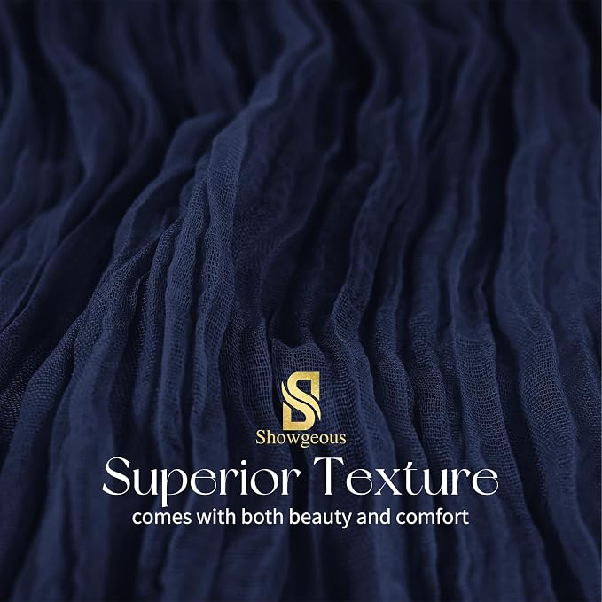 Showgeous 18 Pack Navy Blue Cheesecloth Table Runner, 17 x 108 Inches | Boho - Image 4