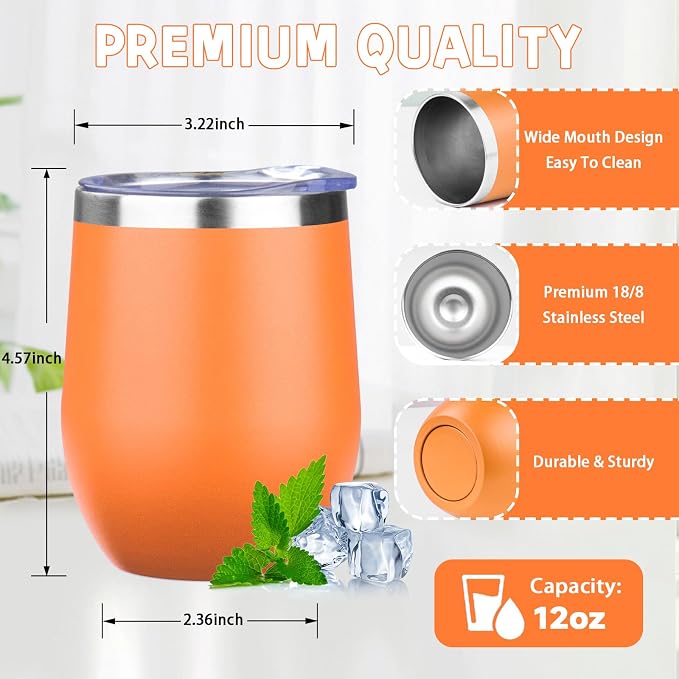12oz/4 Pack Stainless Steel Wine Tumbler - Image 2