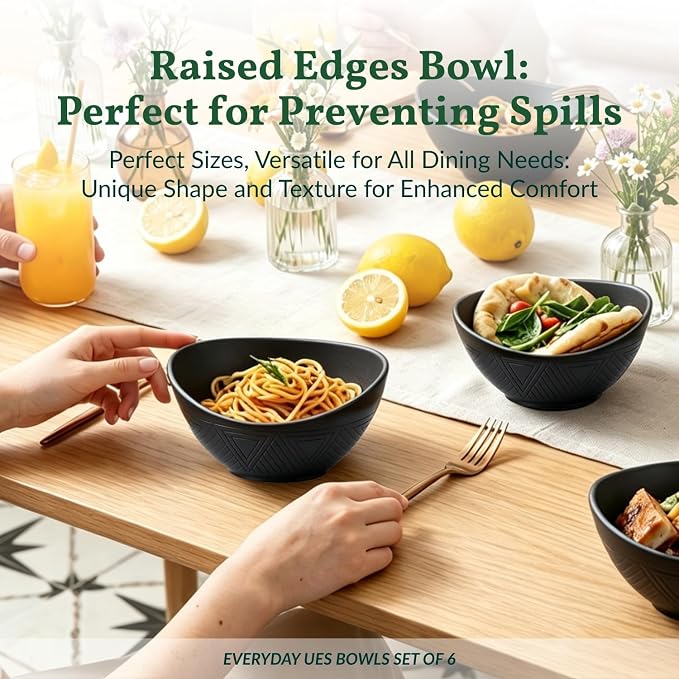 Wheat Straw Serving Bowls Unbreakable Oval Bowls Set of 6 Soup Bowls Microwave - Image 7