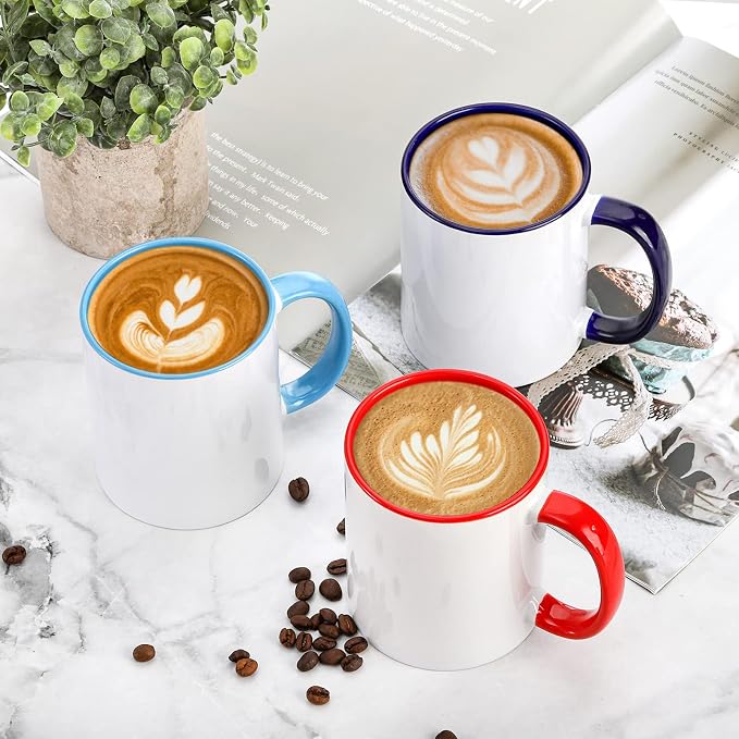AVLA 6 Packs Porcelain Sublimation Mugs, 12 OZ Blank Drinking Cups - Image 4