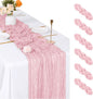 6 Pack Light Pink Cheesecloth Table Runner, 17 x 108 inch, Semi Sheer Boho by ACSUIT