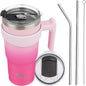 Konokyo 20 oz Tumbler with Handle and Straw, Insulated Travel Mug | Cherry; by Konokyo