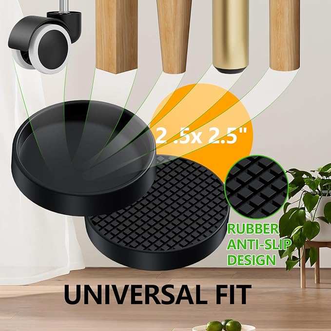 Furniture Coasters, Rubber Furniture Pads Non Slip Furniture Grippers, Bed - Image 5