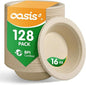 16 oz 128-Pack Compostable Paper Bowls, Disposable Salad & Soup Bowls, by SustainableSolutions