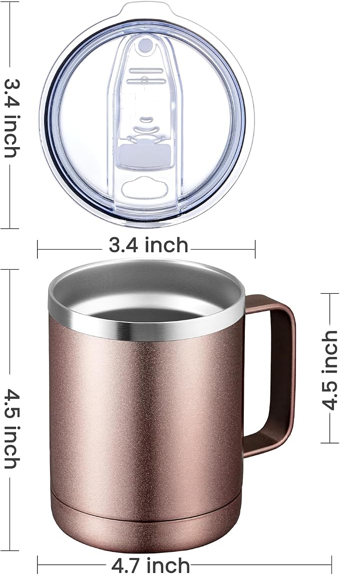 MEWAY 12oz Mix Color Mug With Handle 8 Pack Bulk, Stainless Steel Insulated - Image 4